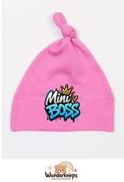 Knotenmütze Babybugz BZ15 in Bubblegum-Pink mit Motiv Mini Boss Graffiti