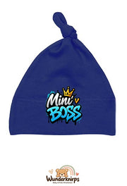Knotenmütze Babybugz BZ15 in Marineblau mit Motiv Mini Boss Graffiti