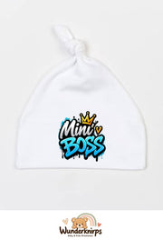 Knotenmütze Babybugz BZ15 in Weiß mit Motiv Mini Boss Graffiti