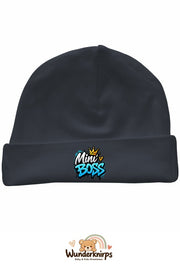 Umschlagmütze Rox-01 in Anthrazit mit Motiv Mini Boss Graffiti