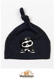 Knotenmütze Babybugz BZ15 in Schwarz mit Motiv Panda im Streetwear-Look