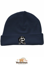 Umschlagmütze Rox-01 in Marineblau mit Motiv Panda im Streetwear-Look