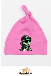 Knotenmütze Babybugz BZ15 in Bubblegum-Pink mit Motiv Dino mit Cool-Cap