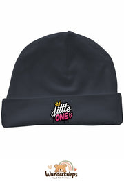 Umschlagmütze Rox-01 in Anthrazit mit Motiv Little One