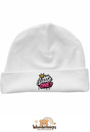Umschlagmütze Rox-01 in Weiß mit Motiv Little One