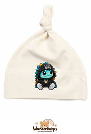 Knotenmütze Babybugz BZ15 in Natur mit Motiv Dino Little Dude