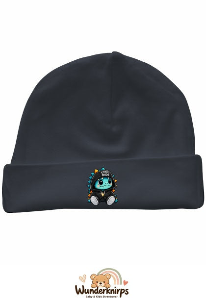 Umschlagmütze Rox-01 in Anthrazit mit Motiv Dino Little Dude