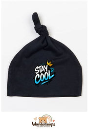 Knotenmütze Babybugz BZ15 in Schwarz mit Motiv Stay Cool