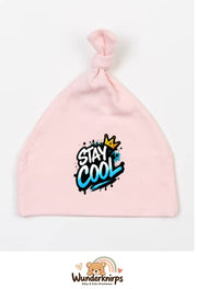 Knotenmütze Babybugz BZ15 in Pastellrosa mit Motiv Stay Cool