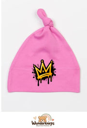 Knotenmütze Babybugz BZ15 in Bubblegum-Pink mit Motiv Graffiti-Krone