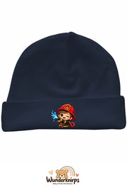 Umschlagmütze Rox-01 in Marineblau mit Motiv Kleiner Feuerwehrmann