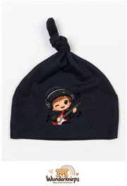 Knotenmütze Babybugz BZ15 in Schwarz mit Motiv Musiker mit Gitarre