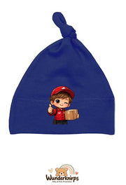 Knotenmütze Babybugz BZ15 in Marineblau mit Motiv Paketbote