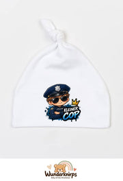 Knotenmütze Babybugz BZ15 in Weiß mit Motiv Polizei Kleiner Cop