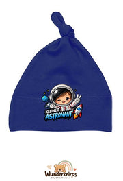 Knotenmütze Babybugz BZ15 in Marineblau mit Motiv Kleiner Astronaut