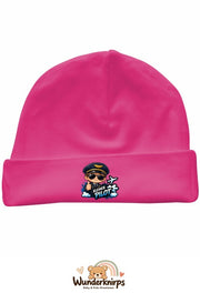 Umschlagmütze Rox-01 in Pink mit Motiv Kleiner Pilot