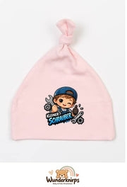 Knotenmütze Babybugz BZ15 in Pastellrosa mit Motiv Kleiner Schrauber