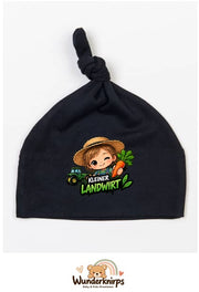 Knotenmütze Babybugz BZ15 in Schwarz mit Motiv Kleiner Landwirt