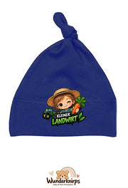 Knotenmütze Babybugz BZ15 in Marineblau mit Motiv Kleiner Landwirt