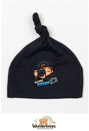 Knotenmütze Babybugz BZ15 in Schwarz mit Motiv Kleiner Fotograf