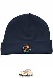 Umschlagmütze Rox-01 in Marineblau mit Motiv Kleiner Fotograf