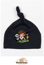 Knotenmütze Babybugz BZ15 in Schwarz mit Motiv Kleiner Champion