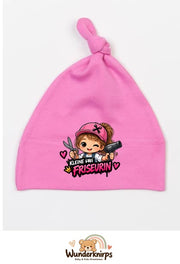 Knotenmütze Babybugz BZ15 in Bubblegum-Pink mit Motiv Kleine Friseurin
