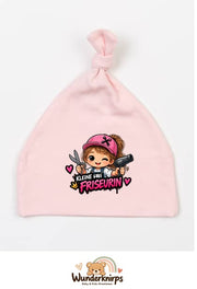 Knotenmütze Babybugz BZ15 in Pastellrosa mit Motiv Kleine Friseurin