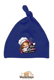 Knotenmütze Babybugz BZ15 in Marineblau mit Motiv Kleine Köchin, großer Geschmack