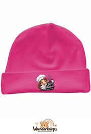 Umschlagmütze Rox-01 in Pink mit Motiv Kleine Köchin, großer Geschmack