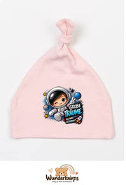 Knotenmütze Babybugz BZ15 in Pastellrosa mit Motiv Astronaut Große Träume