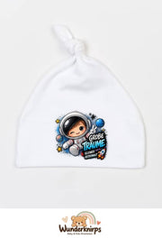 Knotenmütze Babybugz BZ15 in Weiß mit Motiv Astronaut Große Träume
