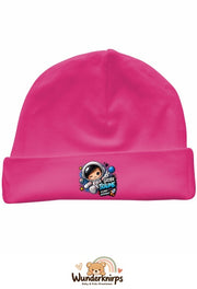 Umschlagmütze Rox-01 in Pink mit Motiv Astronaut Große Träume
