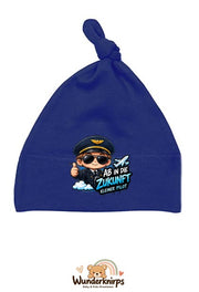 Knotenmütze Babybugz BZ15 in Marineblau mit Motiv Pilot Ab in die Zukunft