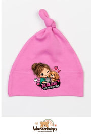 Knotenmütze Babybugz BZ15 in Bubblegum-Pink mit Motiv Tierliebe ist mein Beruf