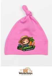 Knotenmütze Babybugz BZ15 in Bubblegum-Pink mit Motiv Landwirt aus Leidenschaft