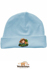 Umschlagmütze Rox-01 in Pastellblau mit Motiv Landwirt aus Leidenschaft