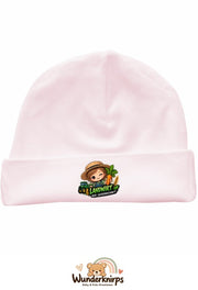 Umschlagmütze Rox-01 in Pastellrosa mit Motiv Landwirt aus Leidenschaft