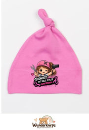 Knotenmütze Babybugz BZ15 in Bubblegum-Pink mit Motiv Friseurin Schönheit hat viele Styles