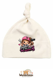 Knotenmütze Babybugz BZ15 in Natur mit Motiv Friseurin Schönheit hat viele Styles