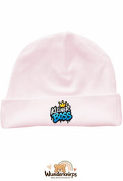 Umschlagmütze Rox-01 in Pastellrosa mit Motiv Kleiner Boss