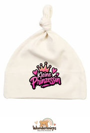 Knotenmütze Babybugz BZ15 in Natur mit Motiv Kleine Prinzessin