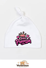 Knotenmütze Babybugz BZ15 in Weiß mit Motiv Kleine Prinzessin