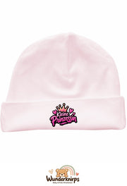 Umschlagmütze Rox-01 in Pastellrosa mit Motiv Kleine Prinzessin