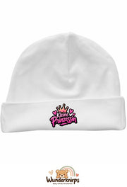 Umschlagmütze Rox-01 in Weiß mit Motiv Kleine Prinzessin