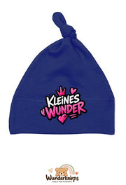 Knotenmütze Babybugz BZ15 in Marineblau mit Motiv Kleines Wunder