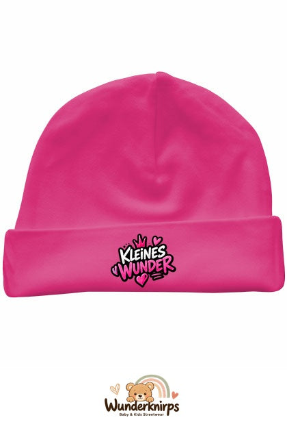 Umschlagmütze Rox-01 in Pink mit Motiv Kleines Wunder