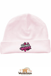 Umschlagmütze Rox-01 in Pastellrosa mit Motiv Kleines Wunder