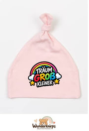 Knotenmütze Babybugz BZ15 in Pastellrosa mit Motiv Träum groß, Kleiner