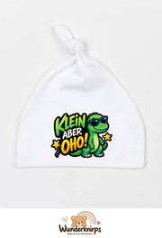 Knotenmütze Babybugz BZ15 in Weiß mit Motiv Dino Klein, aber oho